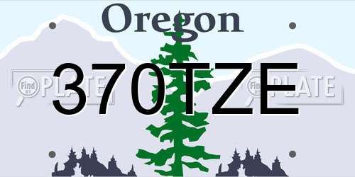 370TZE Oregon License Plate