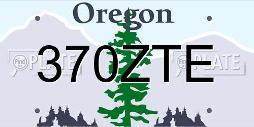 370ZTE Oregon License Plate