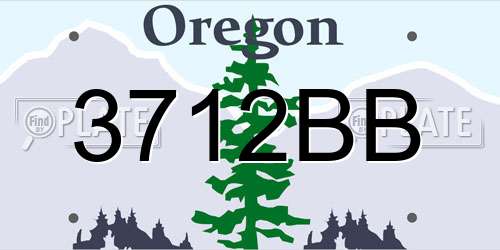 3712BB Oregon License Plate