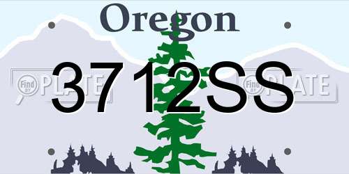3712SS Oregon License Plate