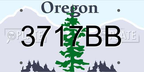 3717BB Oregon License Plate