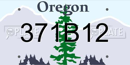 371B12 Oregon License Plate