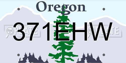 371EHW Oregon License Plate