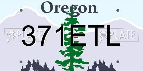 371ETL Oregon License Plate