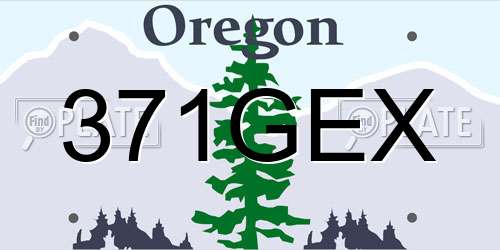 371GEX Oregon License Plate