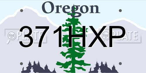 371HXP Oregon License Plate