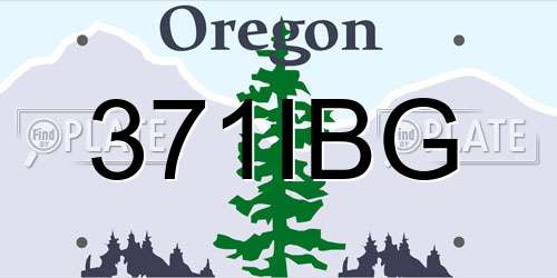 371IBG Oregon License Plate