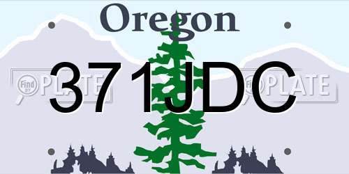 371JDC Oregon License Plate