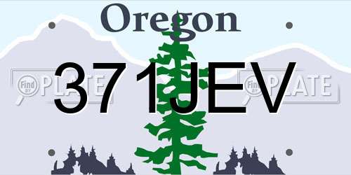 371JEV Oregon License Plate