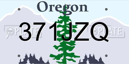 371JZQ Oregon License Plate