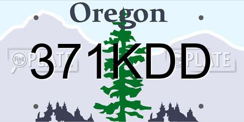 371KDD Oregon License Plate