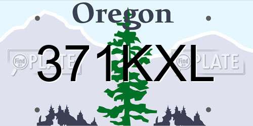 371KXL Oregon License Plate