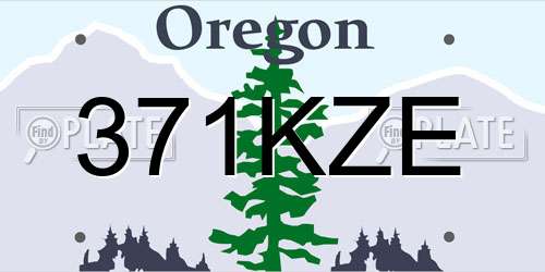 371KZE Oregon License Plate