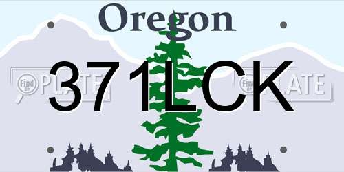 371LCK Oregon License Plate