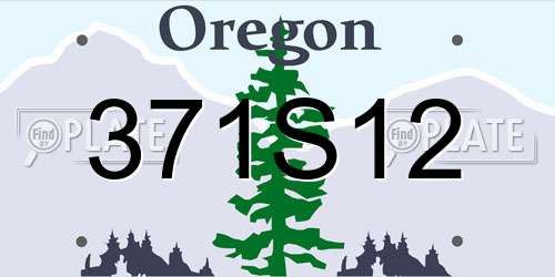 371S12 Oregon License Plate