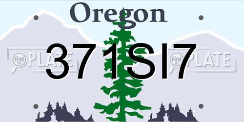 371SI7 Oregon License Plate