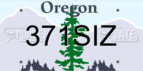 371SIZ Oregon License Plate