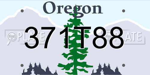 371T88 Oregon License Plate