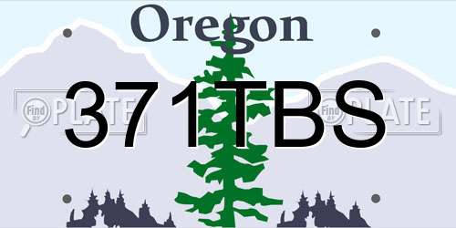 371TBS Oregon License Plate