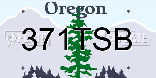 371TSB Oregon License Plate