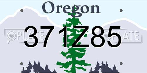 371Z85 Oregon License Plate