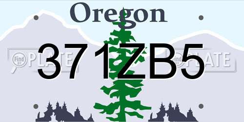 371ZB5 Oregon License Plate