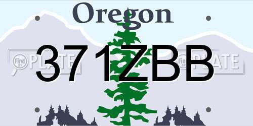 371ZBB Oregon License Plate