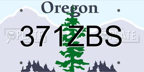 371ZBS Oregon License Plate