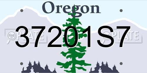 37201S7 Oregon License Plate