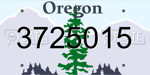 3725015 Oregon License Plate