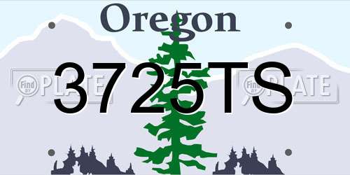 3725TS Oregon License Plate