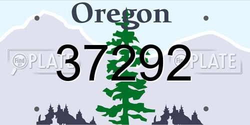 37292 Oregon License Plate