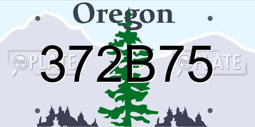 372B75 Oregon License Plate