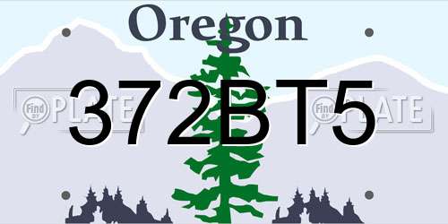 372BT5 Oregon License Plate