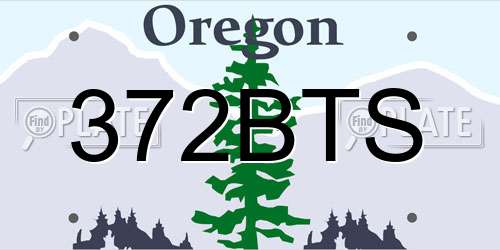 372BTS Oregon License Plate