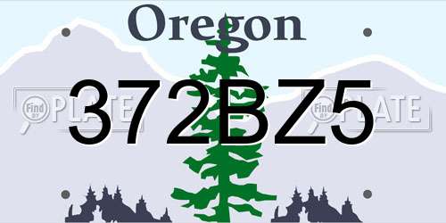 372BZ5 Oregon License Plate