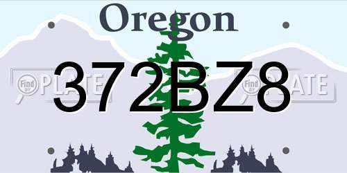 372BZ8 Oregon License Plate