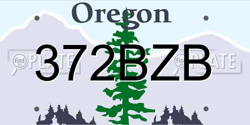 372BZB Oregon License Plate