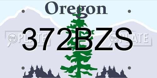 372BZS Oregon License Plate