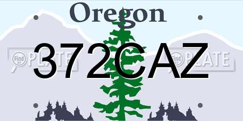 372CAZ Oregon License Plate
