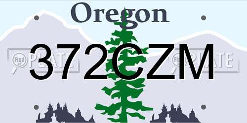 372CZM Oregon License Plate