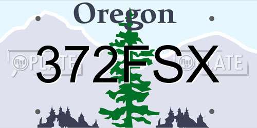 372FSX Oregon License Plate