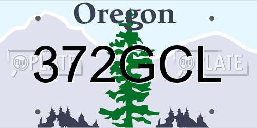372GCL Oregon License Plate