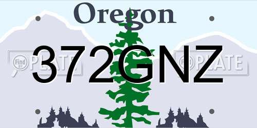 372GNZ Oregon License Plate
