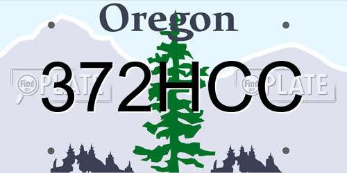 372HCC Oregon License Plate