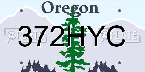 372HYC Oregon License Plate