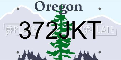 372JKT Oregon License Plate