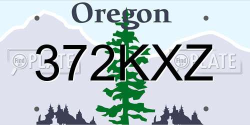 372KXZ Oregon License Plate