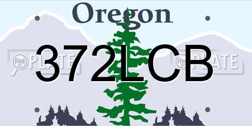 372LCB Oregon License Plate
