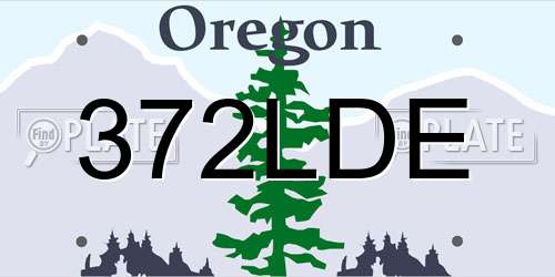 372LDE Oregon License Plate